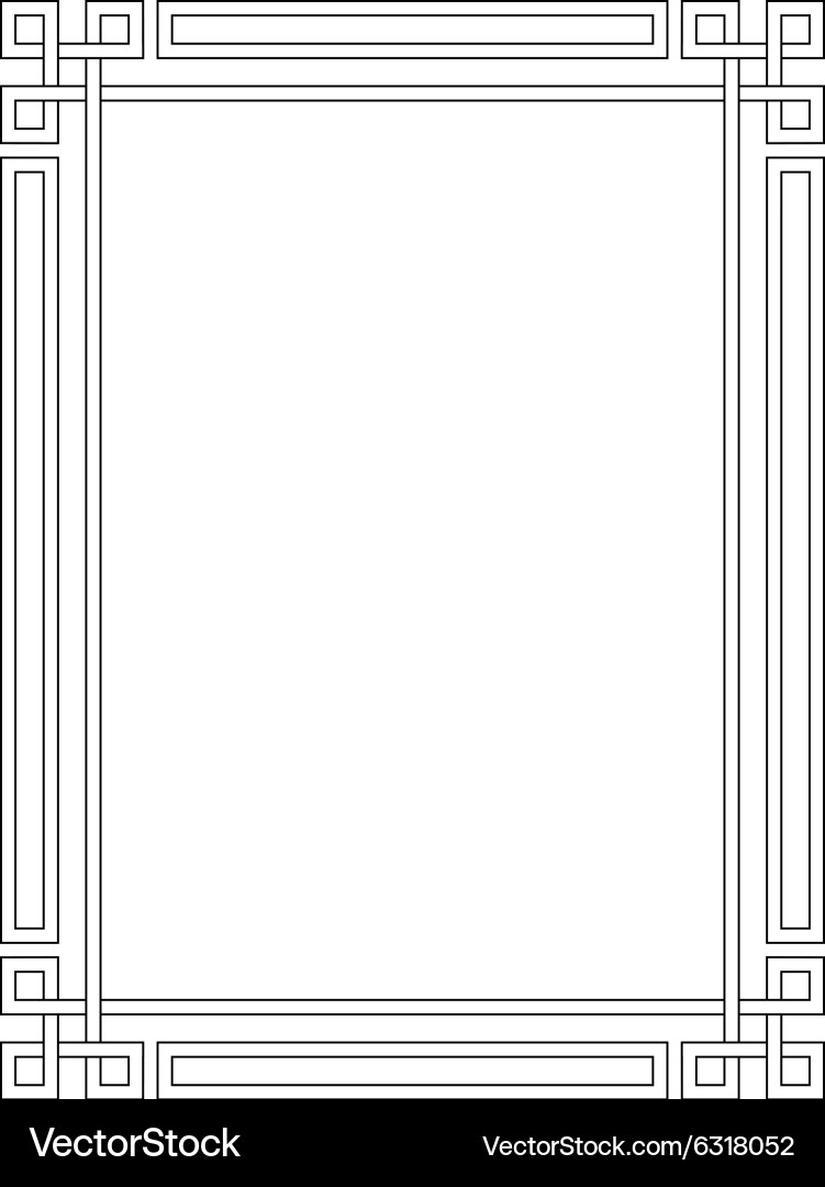 Roman style black ornamental decorative frame Vector Image