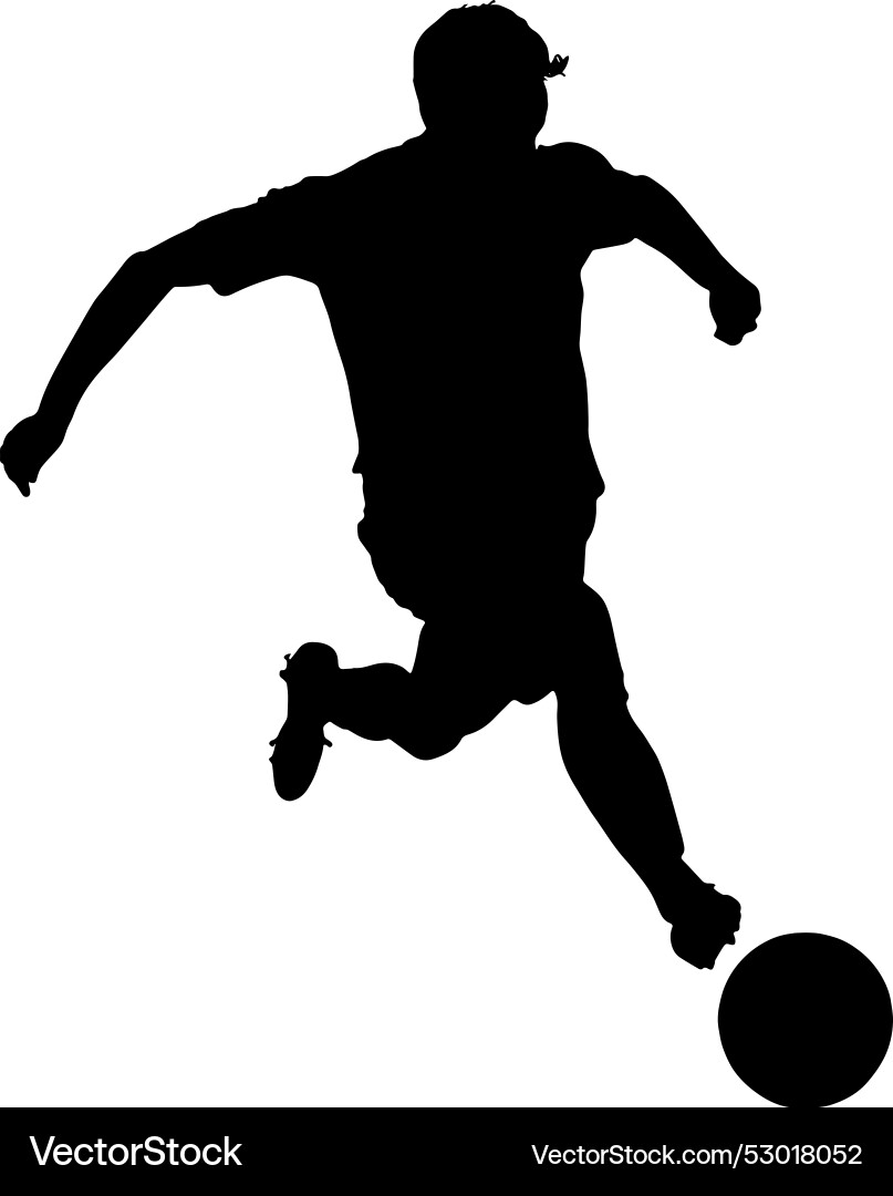 Silhouette of a soccer player in motion Vector Image