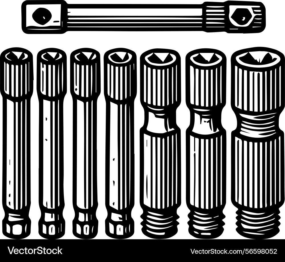Simple icon of a socket set logo design Simple icon of a socket set logo design vector image