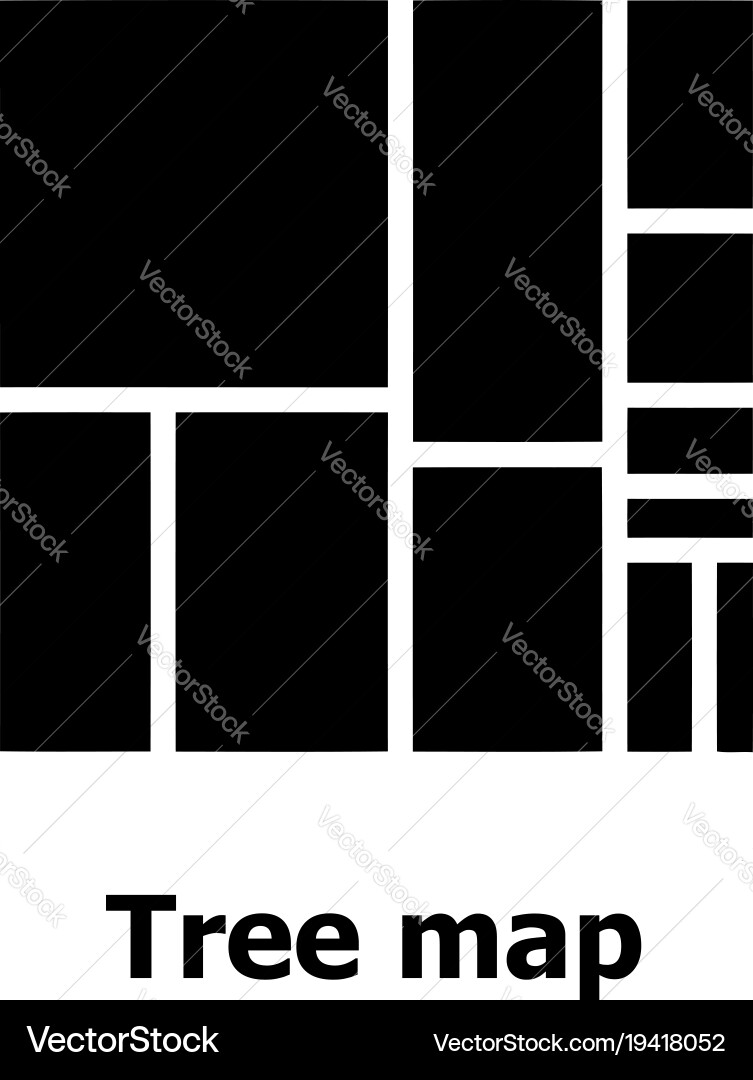 Tree map icon simple style vector image