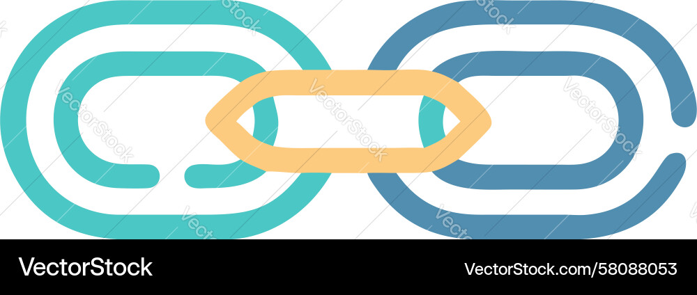 Linked Chain Icon - 3 Links Vector Image