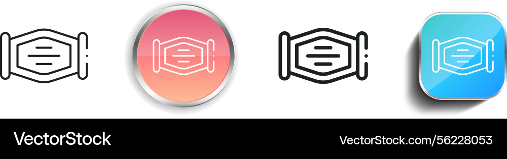 Mask icon thin linear regular and button style vector image