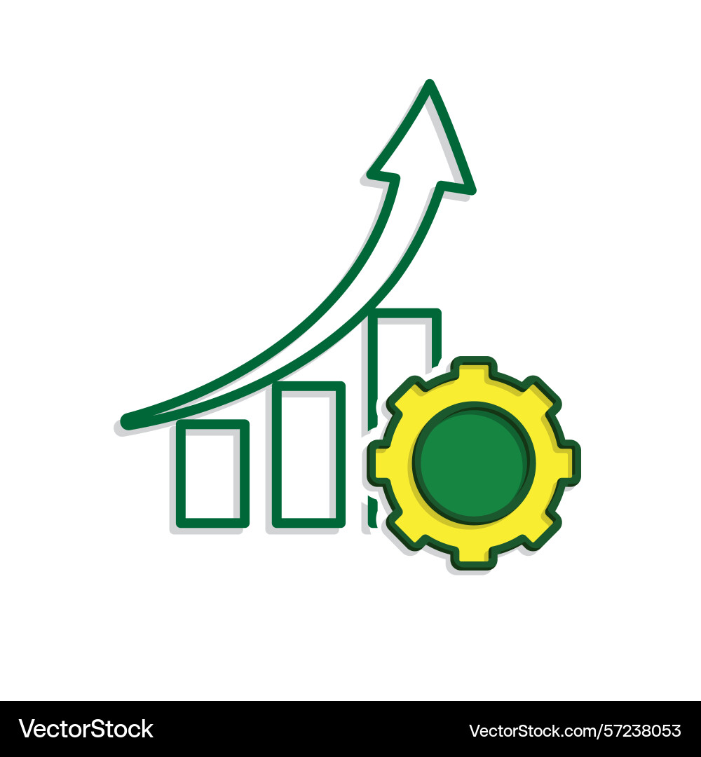 Optimization icon data up chart Optimization icon data up chart vector image