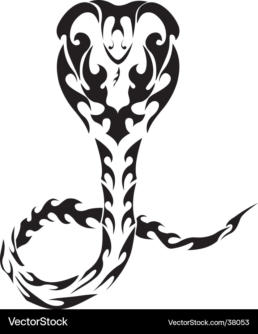 Tribal Snake Tattoo Artwork Vector Image