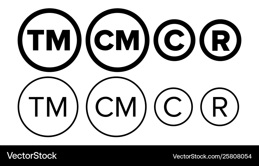 Copyright and Trademark Icons Vector Image