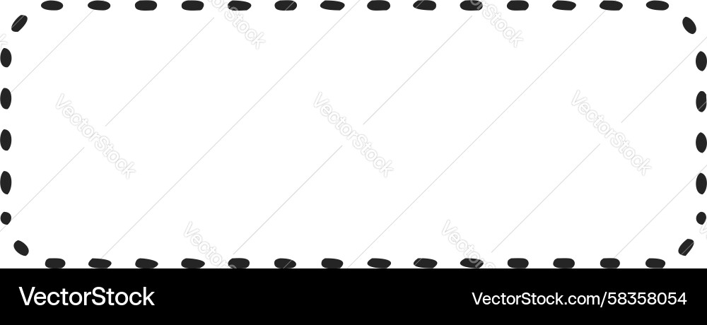 Dashed Rounded Rectangle Border Vector Image