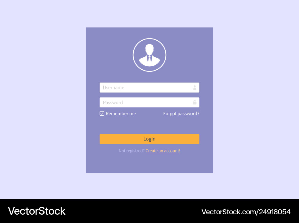 Login form page website template Login form page website template vector image