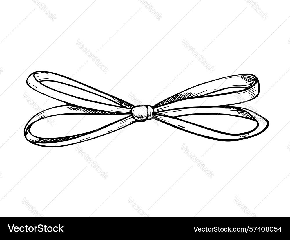 Outline of bow in sketch Outline of bow in sketch Vector Image