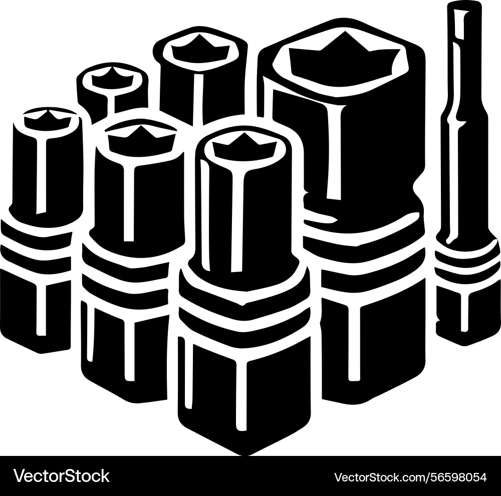 Simple icon of a socket set logo design Simple icon of a socket set logo design vector image