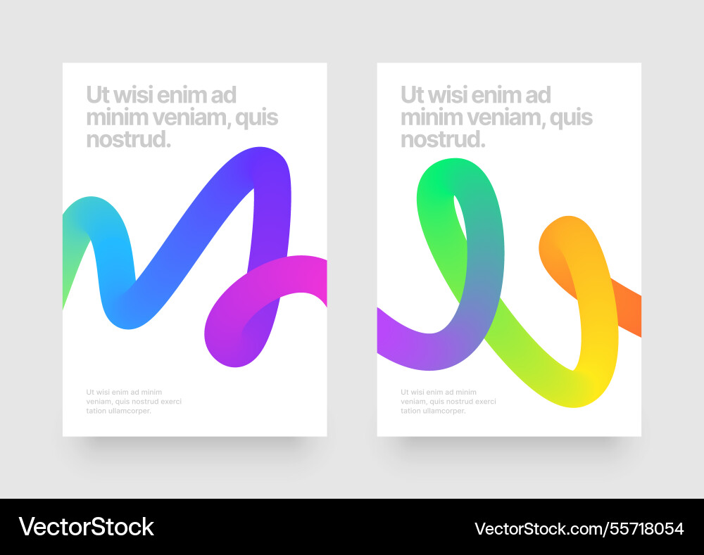 Template with colorful gradient squiggles shapes vector image