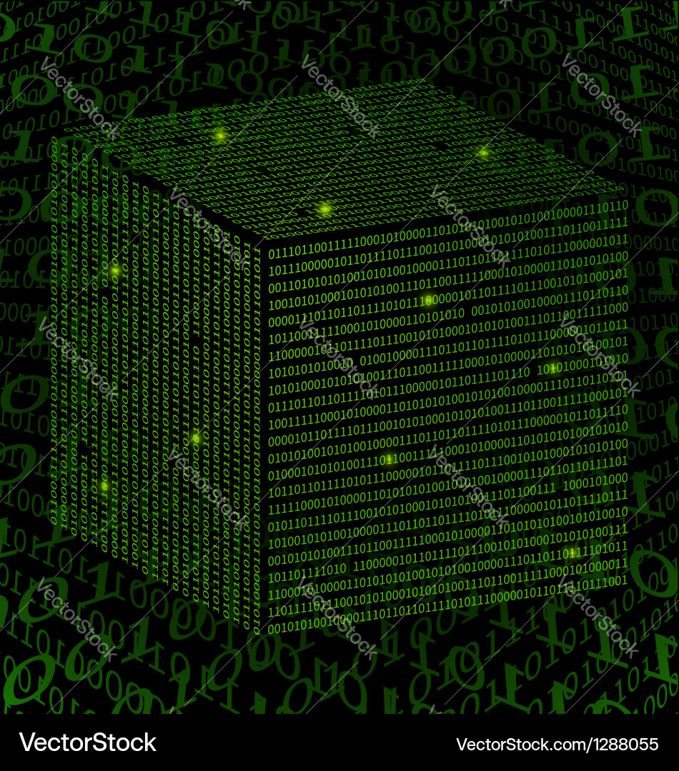 Binary Data Square Background vector image