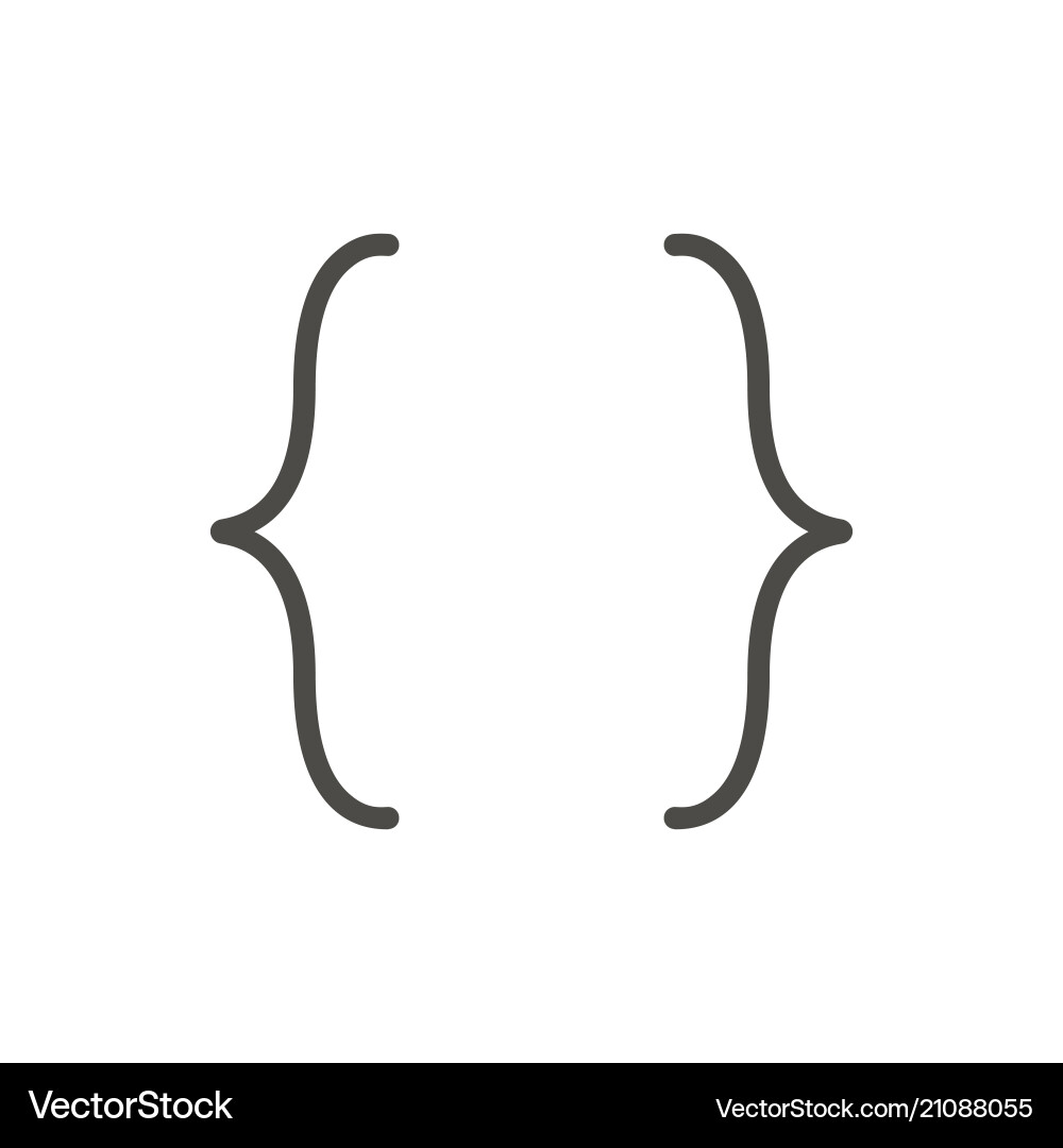 Bracket icon outline coding line quote sy Vector Image