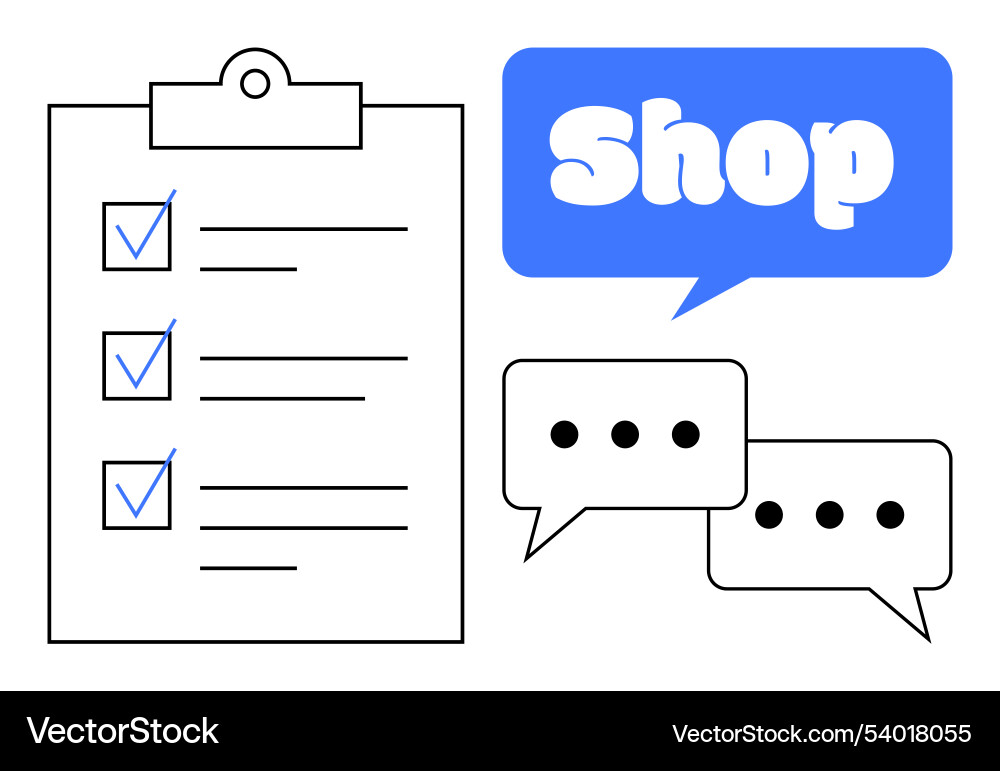 Checklist with checkmarks shopping dialogue Checklist with checkmarks shopping dialogue vector image