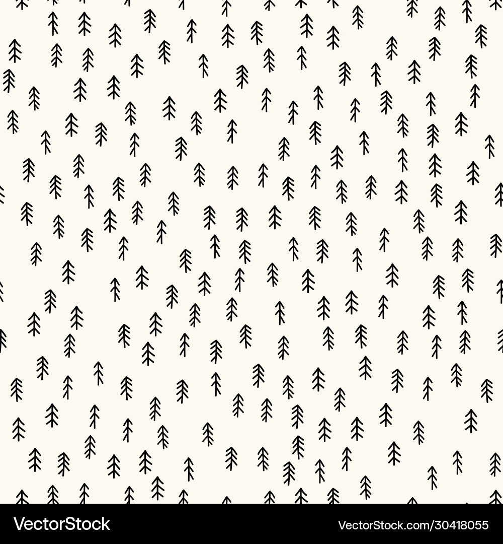 Fir Tree Seamless Pattern vector image
