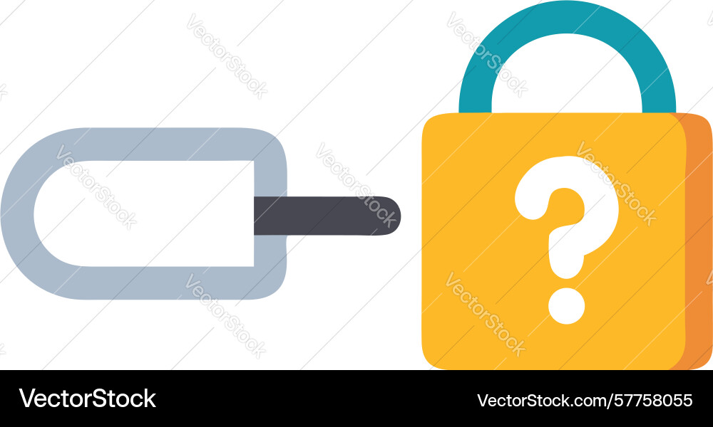 Forgotten password security query flat icon vector image