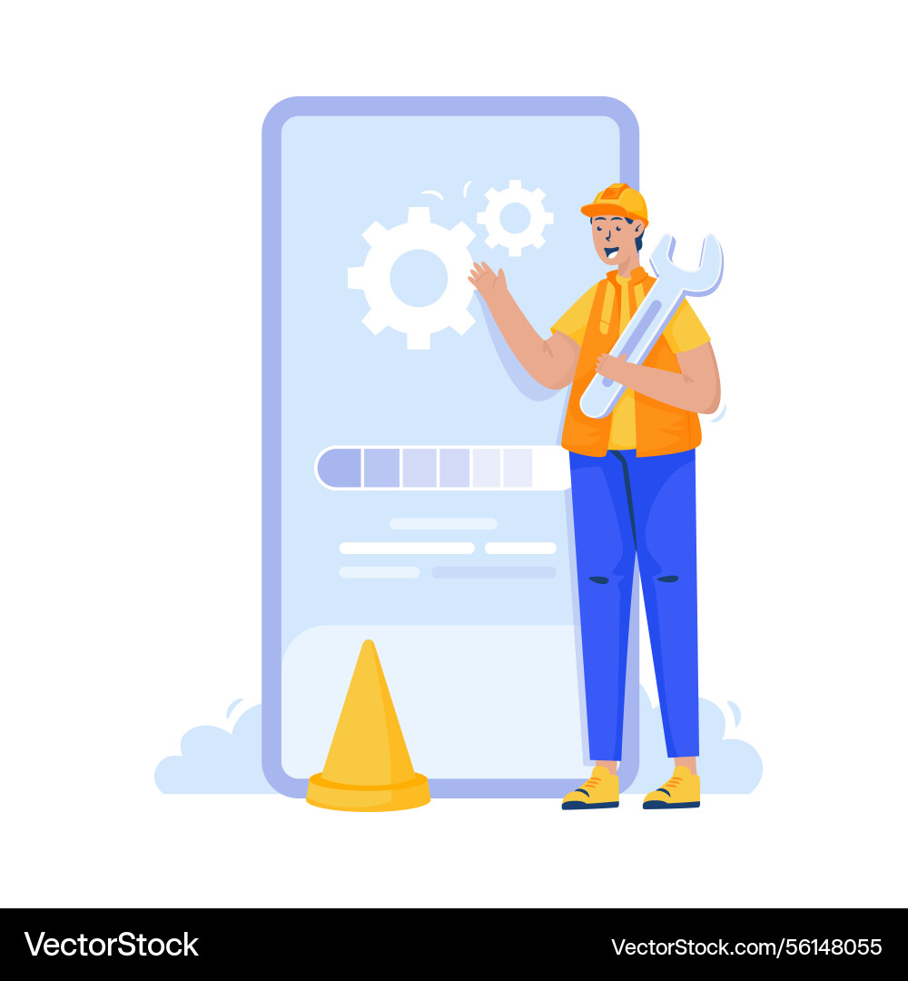 Installing system update Installing system update vector image