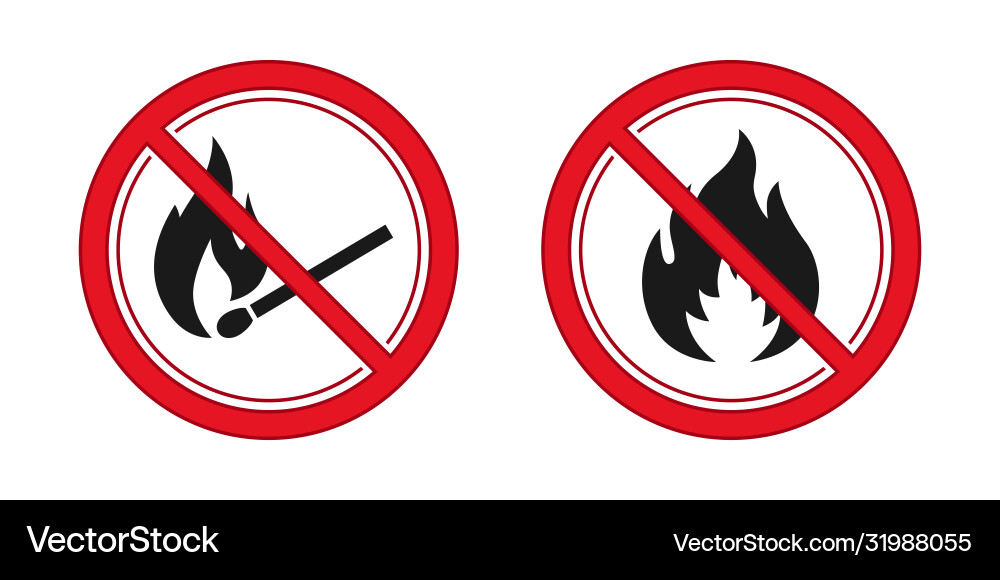 Keine Brand- und Zündzeichen Rot Verbotszeichen Keine Brand- und Zündzeichen Rot Verbotszeichen vektorbild