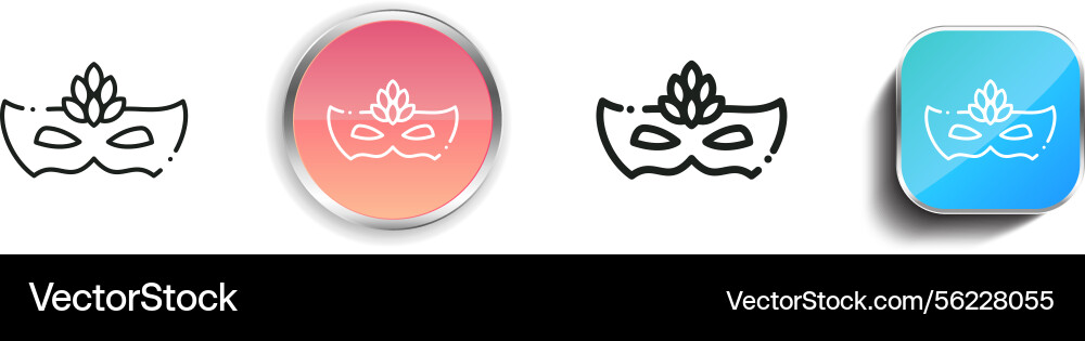 Masquerade icon thin linear regular and button Vector Image