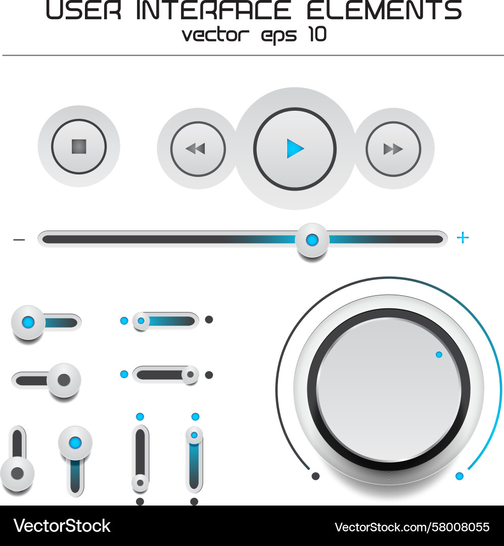 Modern Web Interface Elements Vector Image