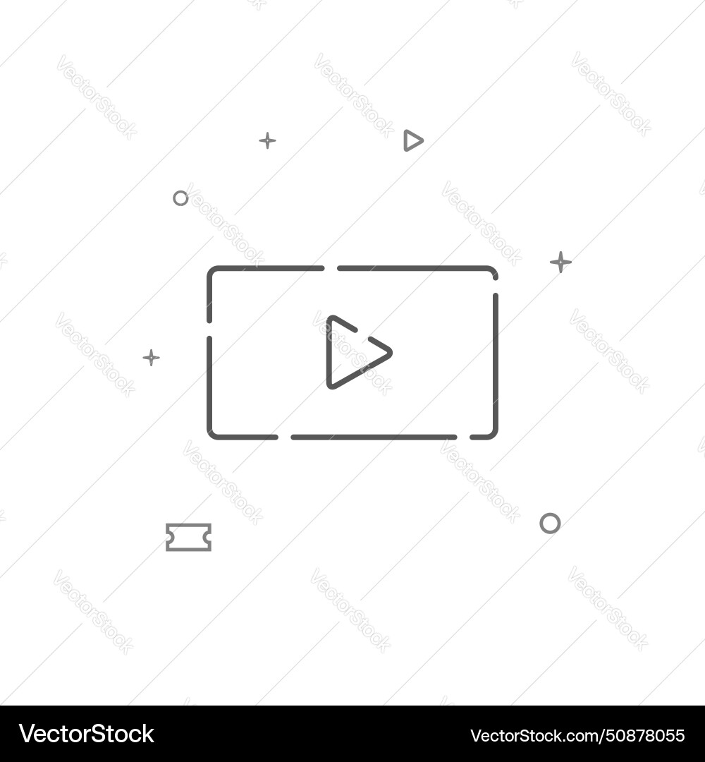 Monitor display simple line icon symbol pictogram vector image