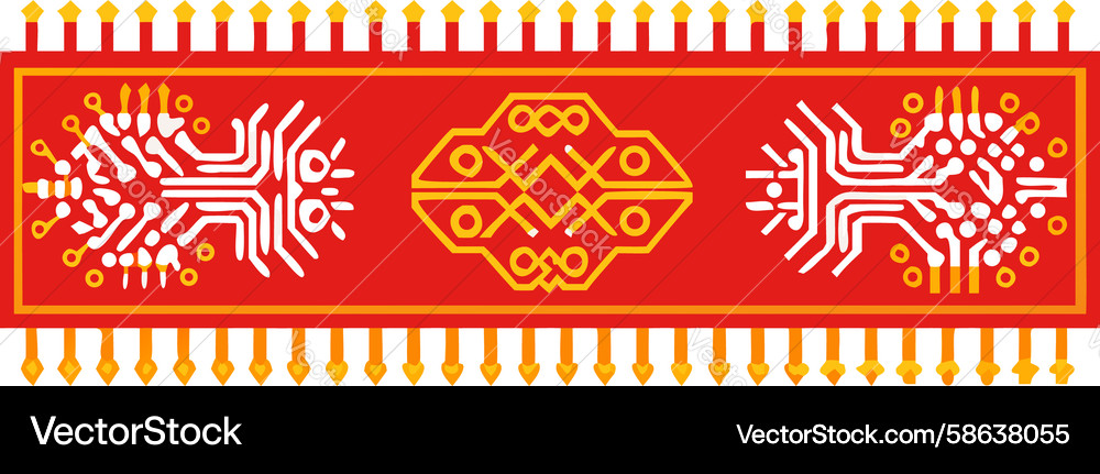 Ornate geometric patterned border element design Vector Image