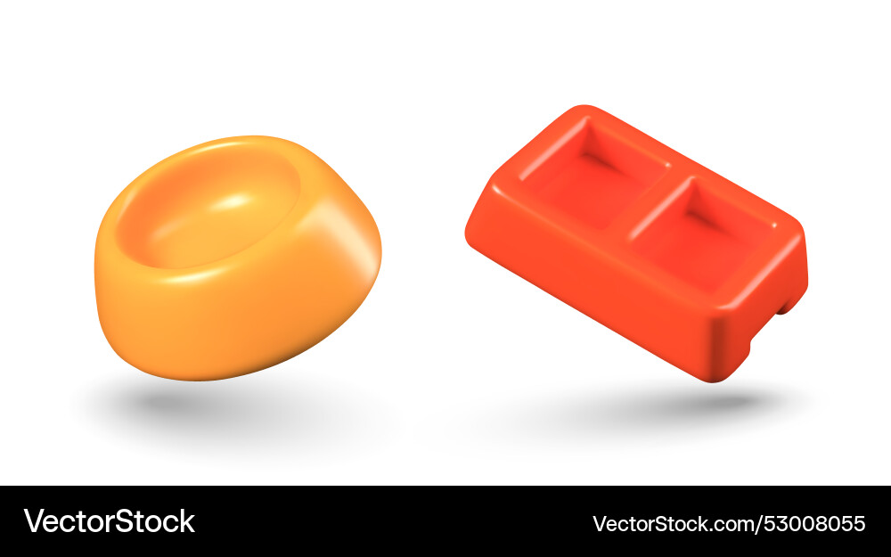 Set of different types bowls for pets empty Set of different types bowls for pets empty Vector Image