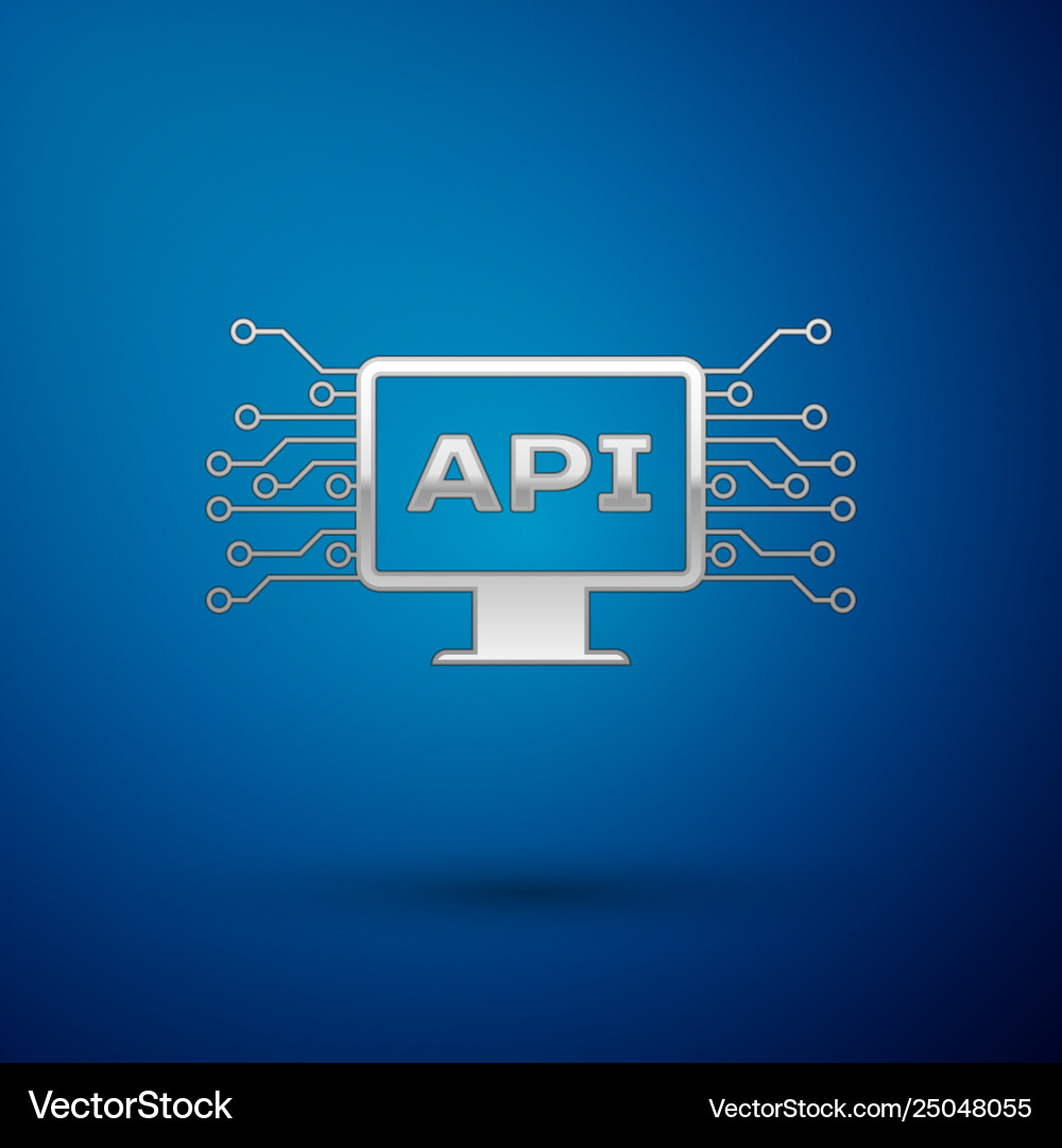 Silver computer api interface icon isolated Vector Image