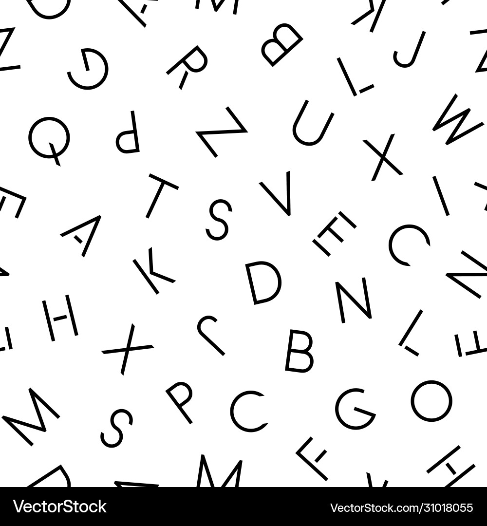 Simple seamless alphabet pattern with black Simple seamless alphabet pattern with black vector image