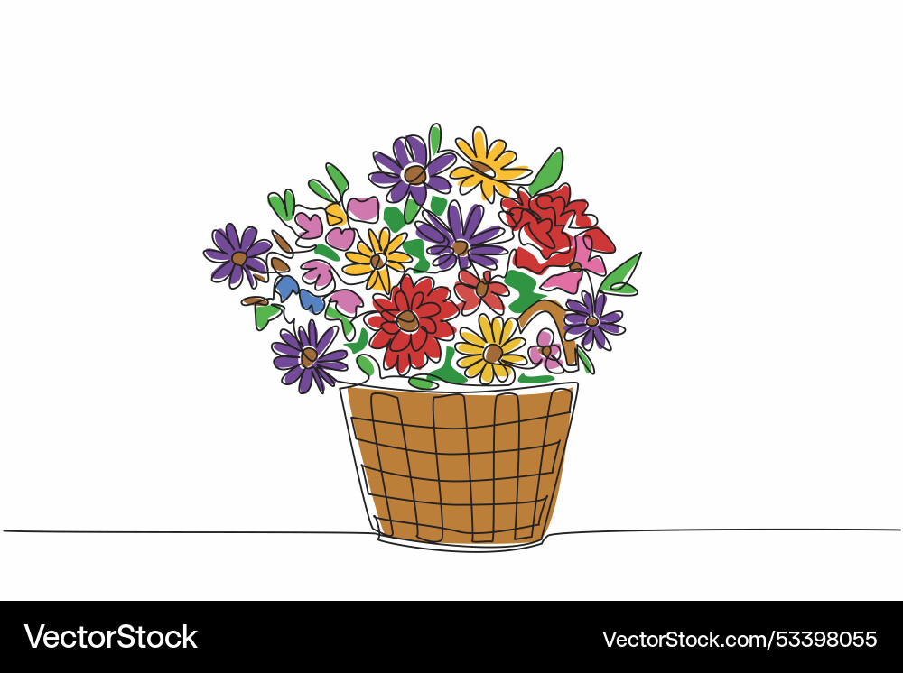 Single continuous line drawing various types Single continuous line drawing various types vector image
