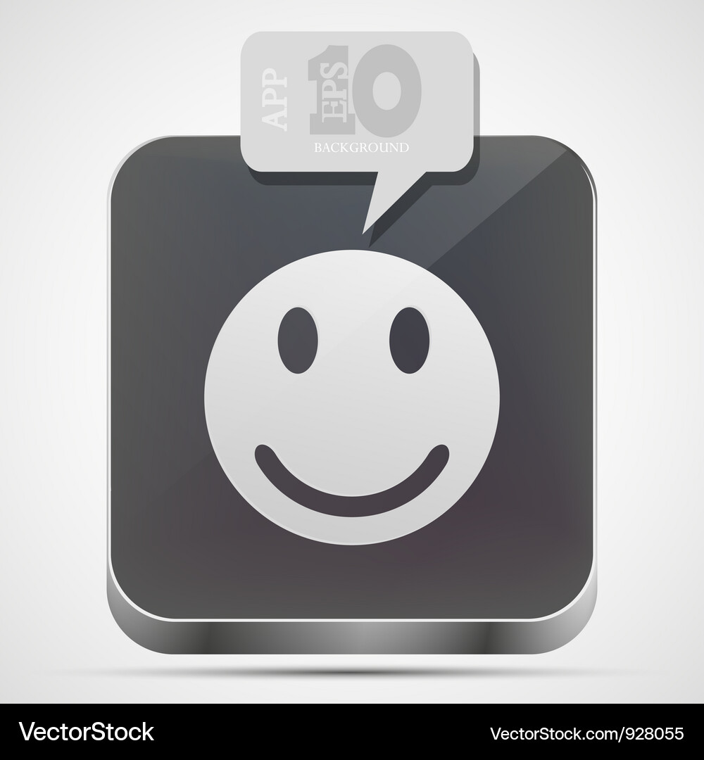 Smiling Face App Icon with Speech Bubble Vector Image