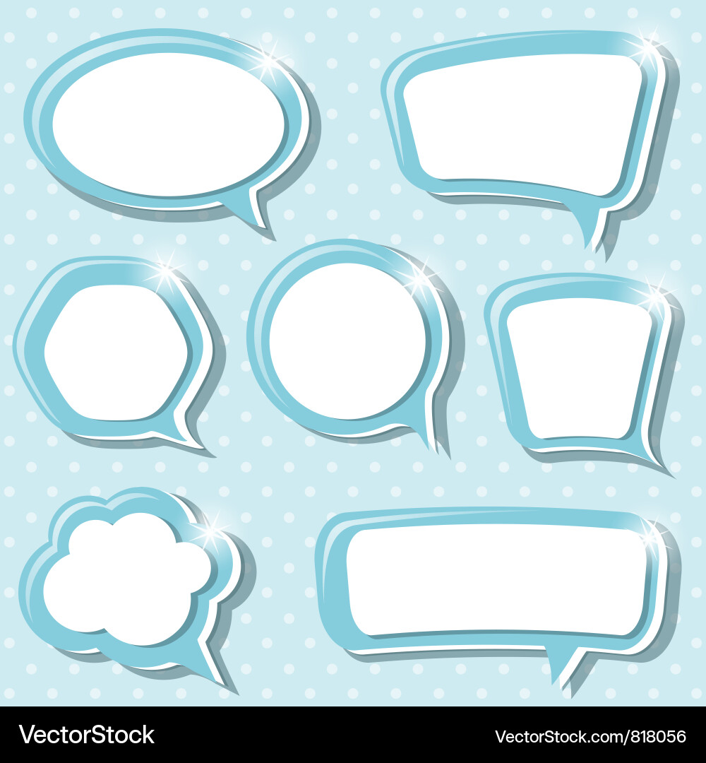 Blue Speech Bubbles & Frames vektorbild