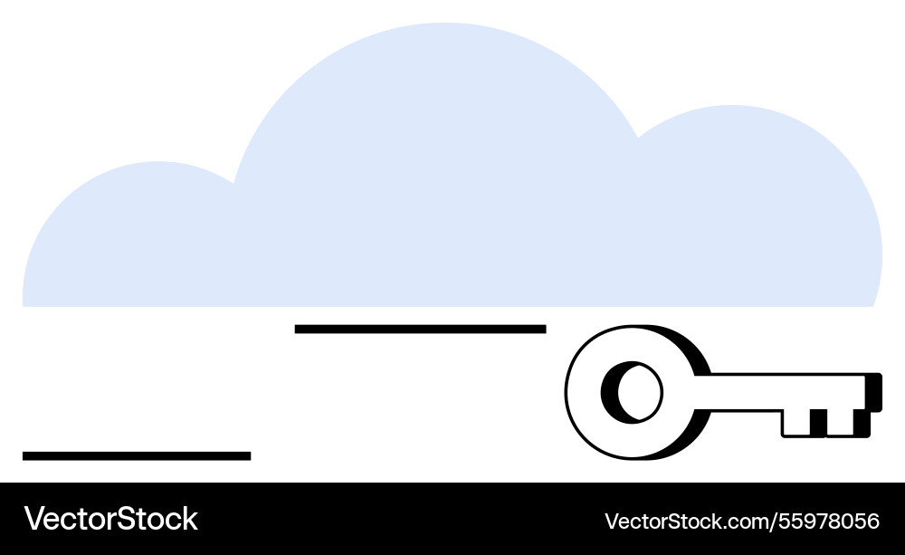 Cloud computing security concept with key Cloud computing security concept with key vector image