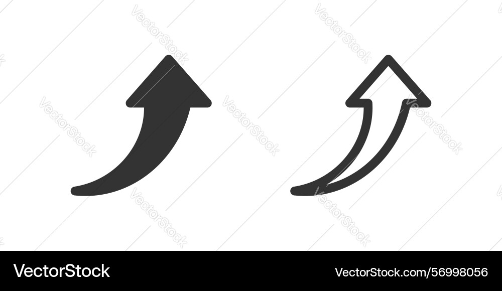 Curved up arrow icon set suitable for user vector image