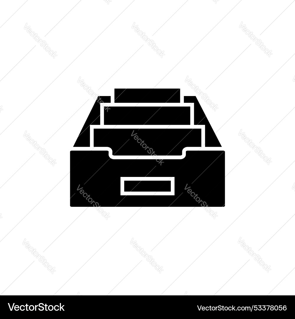 Folder box icon set file archive storage symbol Vector Image