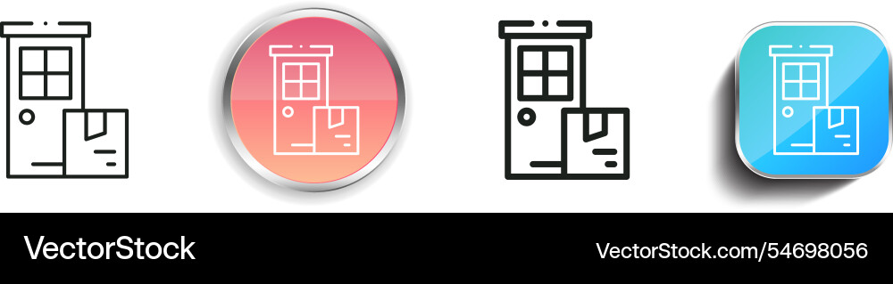 Home delivery icon thin linear regular and button vector image