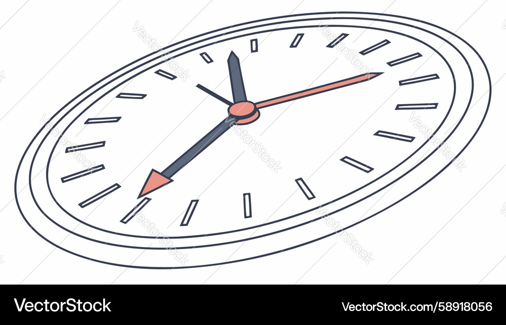 Minimalist Clock - Time Display Vector Image