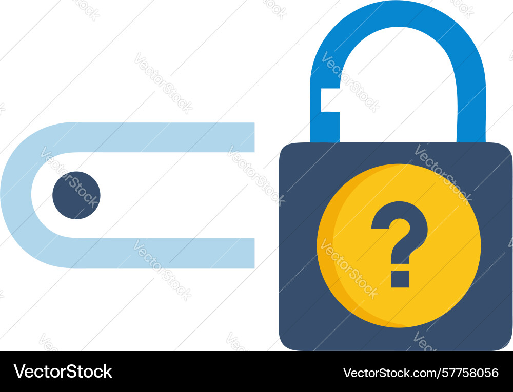 Security question padlock icon for digital access vector image