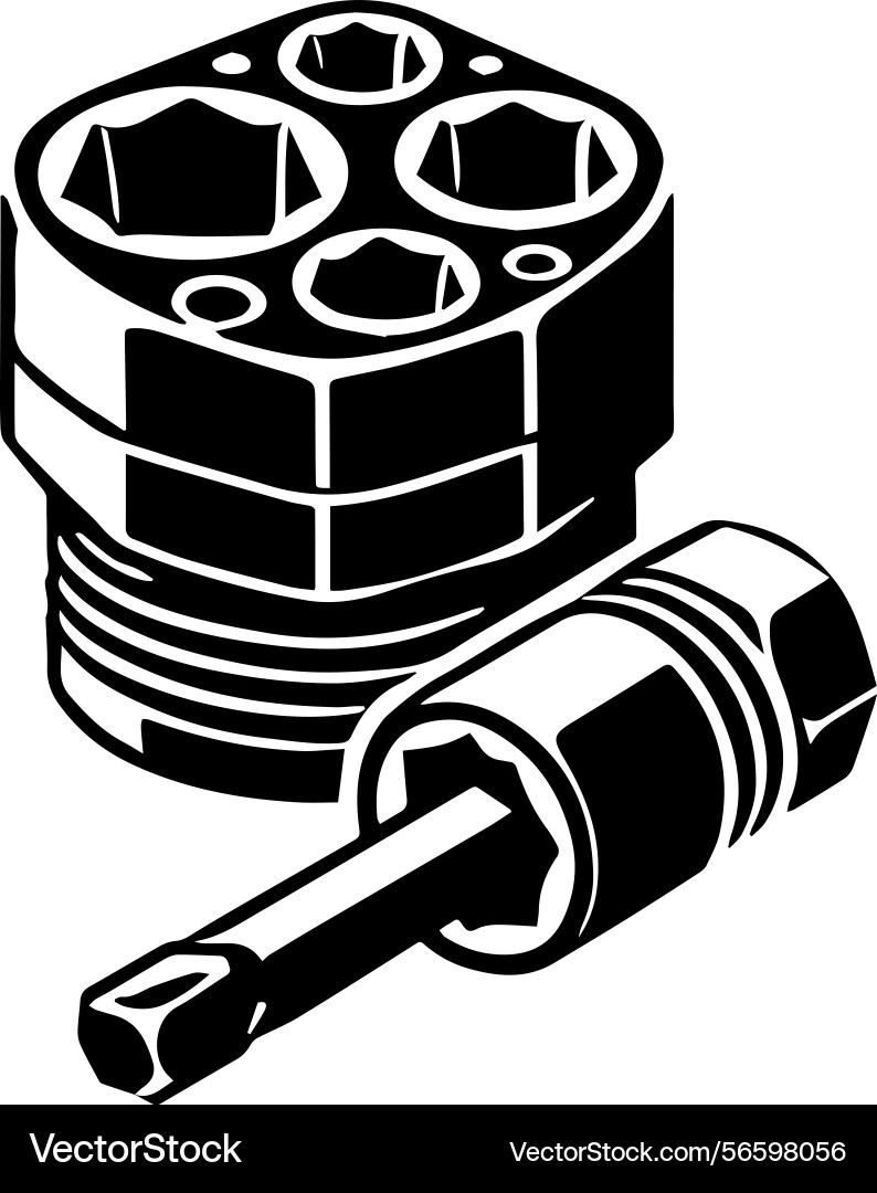 Simple icon of a socket set logo design Simple icon of a socket set logo design vector image