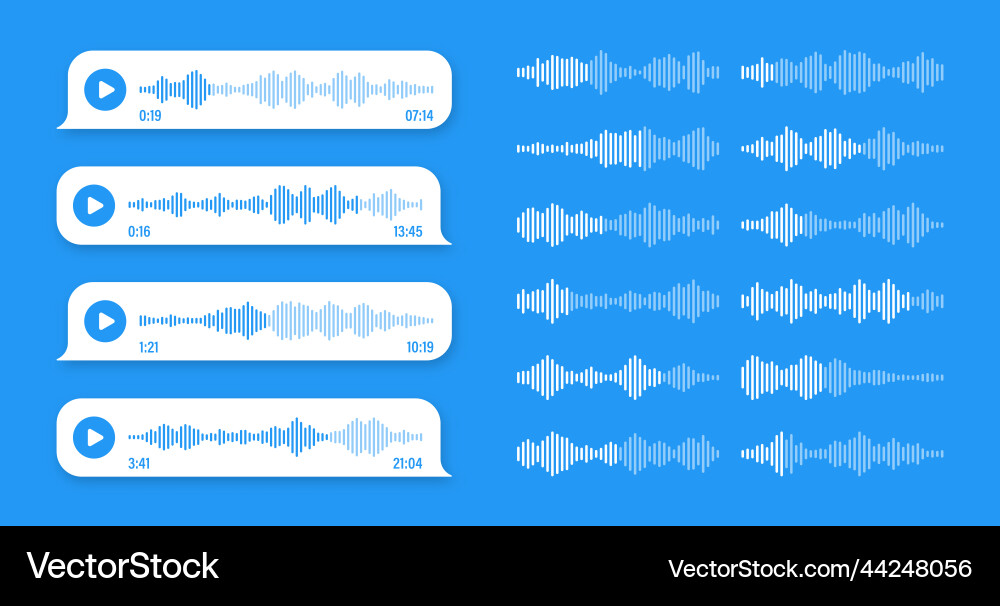Voice Audio Nachricht blaue Sprachblase sms text Voice Audio Nachricht blaue Sprachblase sms text vektorbild