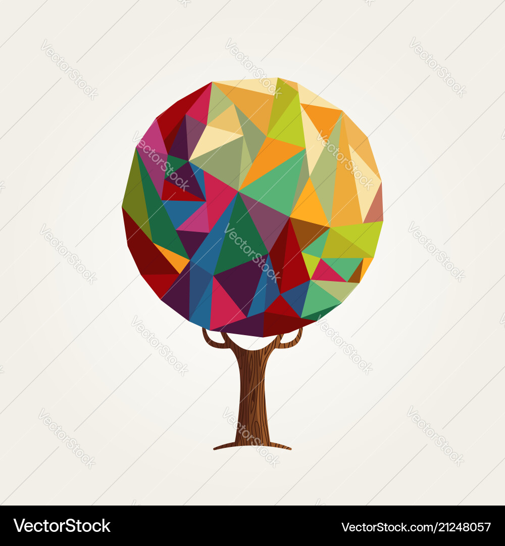 Abstract low poly style colorful tree concept Abstract low poly style colorful tree concept vector image