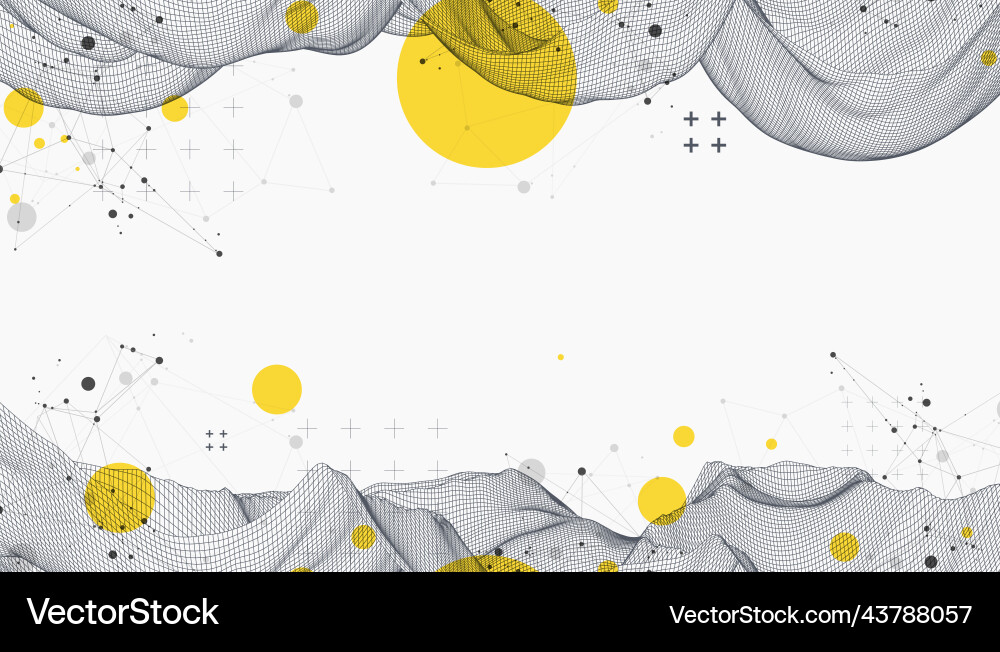 Abstract Tech Background - Network vector image