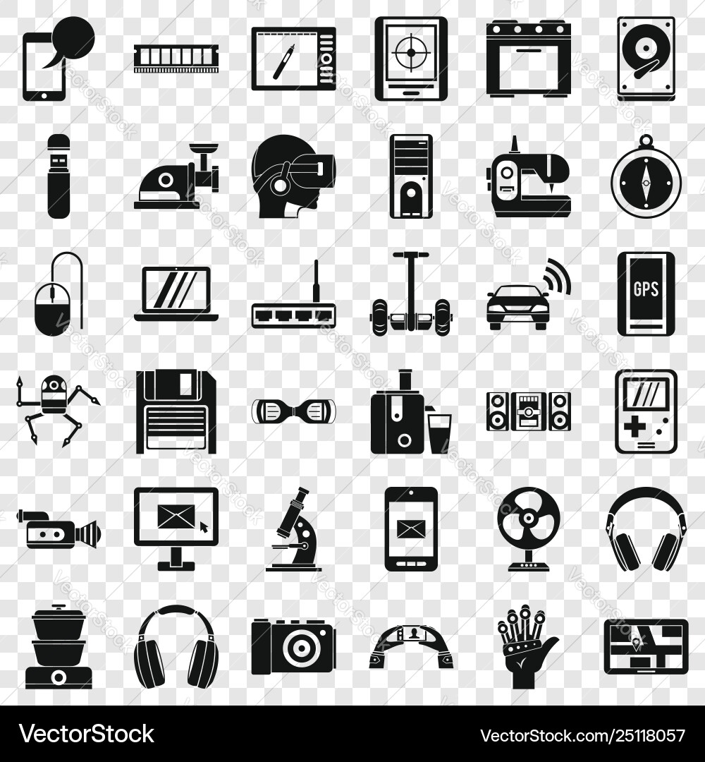 Modern device icons set simple style Vector Image