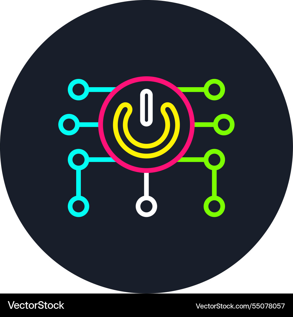 Power button line multi color icon Vector Image