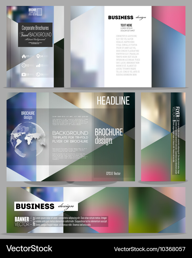 Set of business templates for presentation vector image