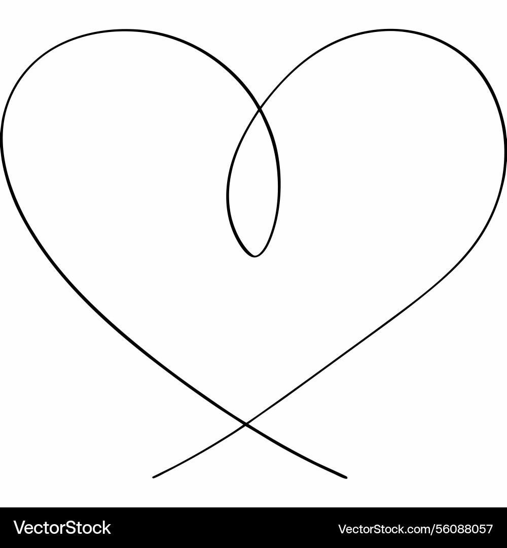 Simple continuous line drawing of a heart shape Simple continuous line drawing of a heart shape Vector Image