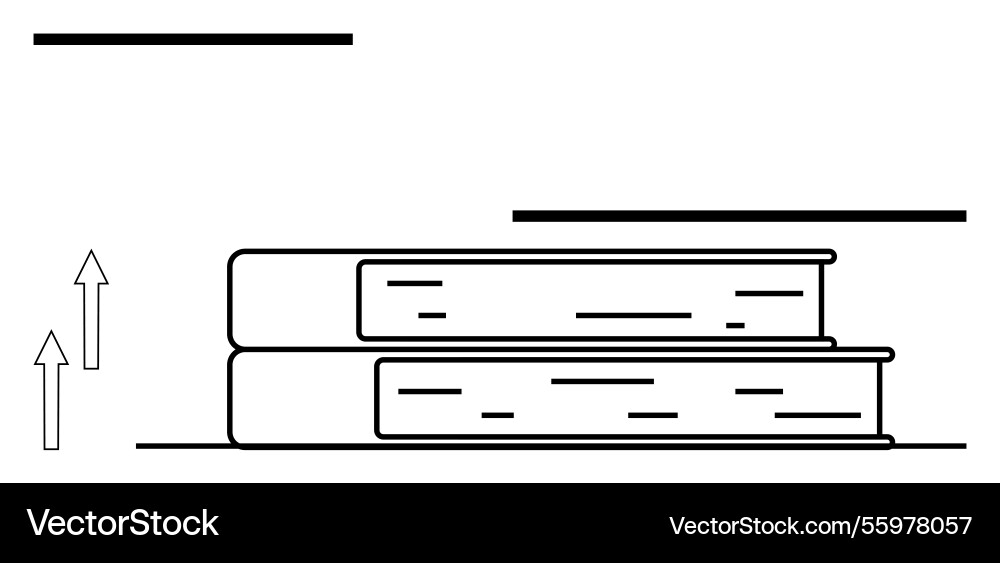 Stack of books with upward arrows symbolizing Stack of books with upward arrows symbolizing vector image