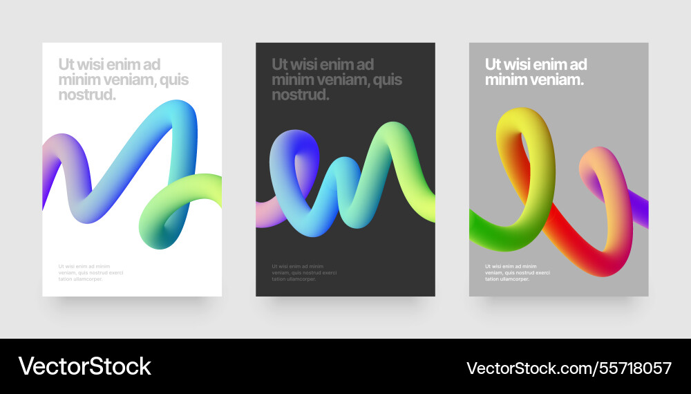 Template with colorful gradient squiggles shapes vector image