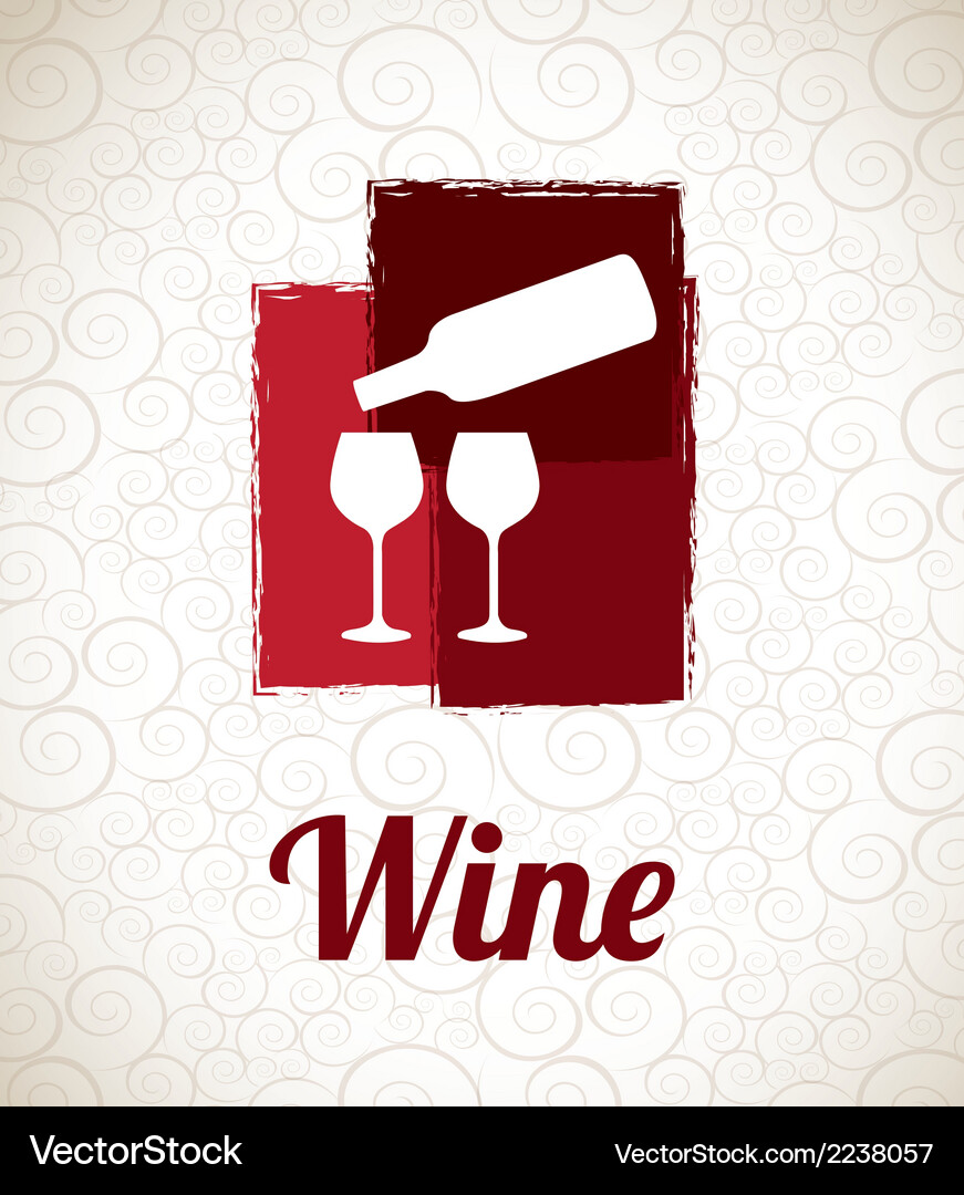 Wine design over pattern background Vector Image