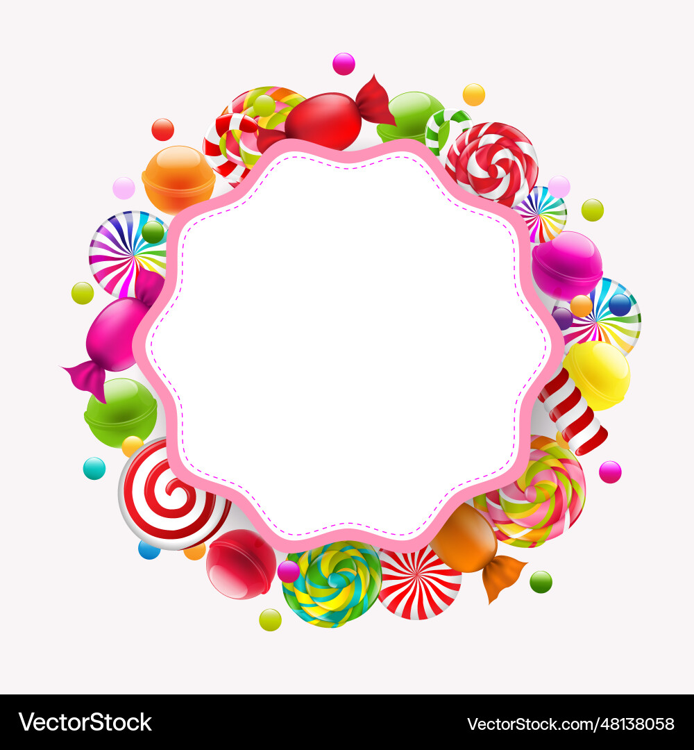 Candy shop label with sweet candies – Royalty-Free Vector | VectorStock