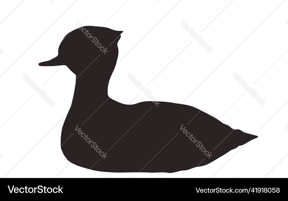 Duck on water brown silhouette vector image